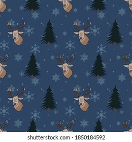 Winter vintage seamless pattern design
