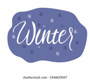 Winter. Vintage style typography logo isolated on white background with winter calligraphic text for poster, card, title, for print and web. Vector winter illustration. EPS10.