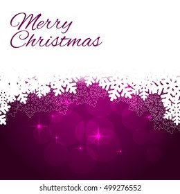 Winter violet background with snow. Christmas snow surface. vector illustration