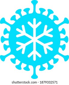 Winter virus icon with flat style. Isolated vector winter virus icon image on a white background.