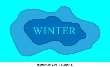 Winter wallpaper with lettering with shadow