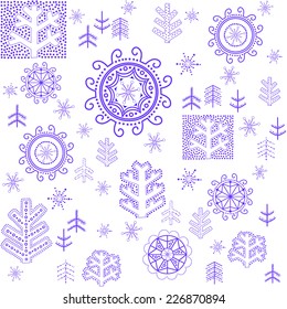 Winter wallpaper with stylized snowflake