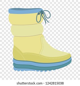 Winter warm boot icon. Flat illustration of winter warm boot vector icon for web design