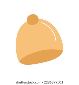 Winter warm hat isolated doodle illustration.