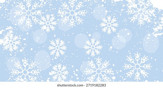 Winter Aquarell Hintergrund. Schneefall. Blizzard. Wintersaison Horizontales Banner mit Kopienraum.