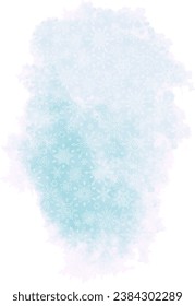 Winter watercolor background with snowflakes, watercolor spot ice with snow.