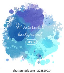 Winter watercolor vector background