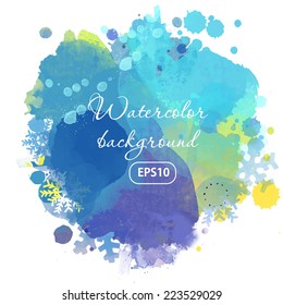 Winter watercolor vector background