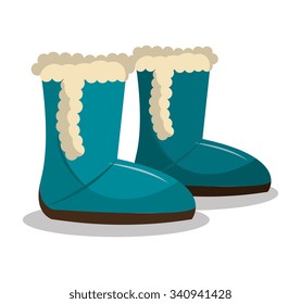 Winter wear, clothes and accesories graphic design, vector illustration eps10