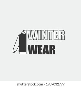 winter wear vector icon cold season jumper hoodie warm fashion icon