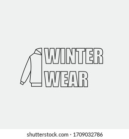 winter wear vector icon cold season jumper hoodie warm fashion icon