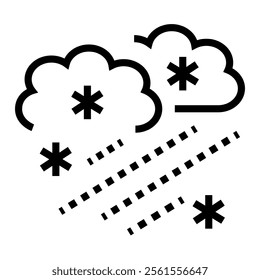 Winter weather black icon. Sign for web page, mobile app, button, logo. Vector isolated button. Editable stroke.