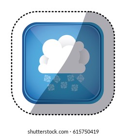 Winter weather day button icon, vector illustration