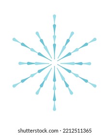 Icono de la llanura del clima invernal Snowflake como fuegos artificiales