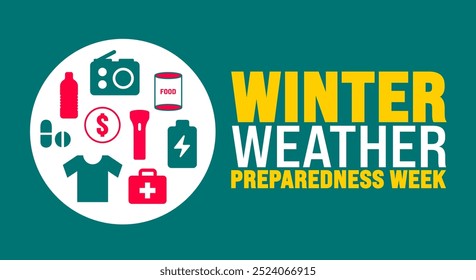 Winter Weather Preparedness Week background or banner design template is observed every year in October. Holiday concept. Template for card, poster, placard, template. eps 10