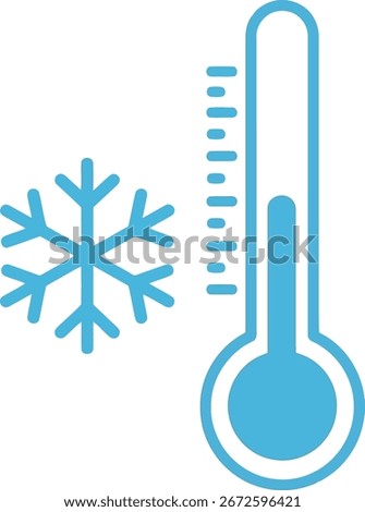 Winter weather thermometer snowflake cold temperature icon vector art vector