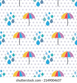 Winter weather vector repeat pattern design on polka dots