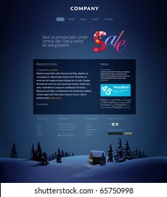 winter website theme. vector