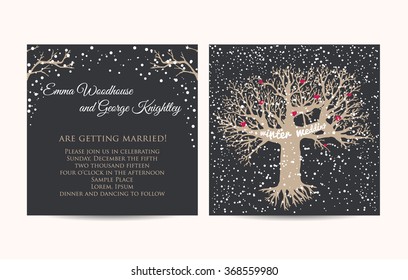 Winter Wedding Invitation Card