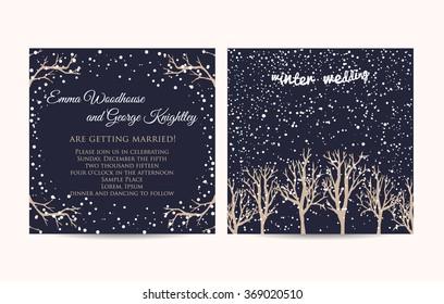 Winter Wedding Invitation Card