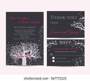 winter wedding invitation set