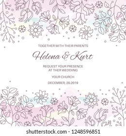 WINTER WEDDING Vector Illustration Invitation for Print, Greeting, Decoration, Congratulation