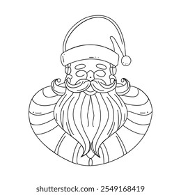 Winter Whimsy Line Art Santa Claus