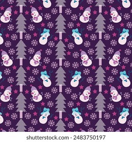  Winter whimsy seamless vector pattern