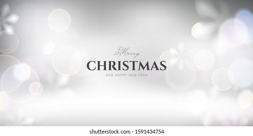 Winter white abstract background with snowflakes vector template