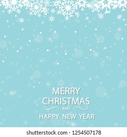 Winter white background christmas made of snowflake and snow with blank copy space for your text, Vector illustration