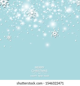 Winter white background christmas made of snowflake and snow with blank copy space for your text, Vector illustration