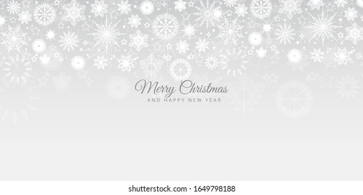 Winterweiße Weihnachten auf Schneeflocken und Schnee mit unbesetztem Kopienraum für Ihren Text, Vektorillustration