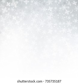 Winter white background christmas made of snowflake and snow with blank copy space for your text, Vector illustration