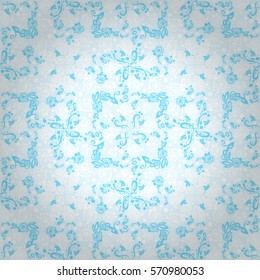 Winter white geometrical seamless pattern in spring flower style.