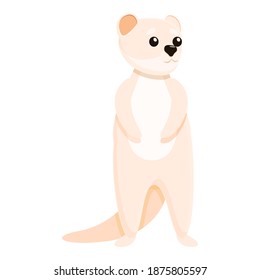 Winter white mink icon. Cartoon of winter white mink vector icon for web design isolated on white background