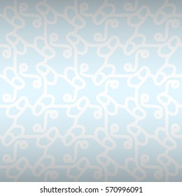 Winter white ornamental seamless pattern in thread style. Colored, graphical design for fabric, wallpaper, game or other purpose.