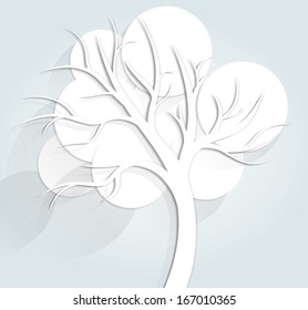 Winter white paper cart tree