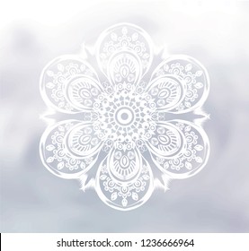 Winter white pattern on the watercolor background.