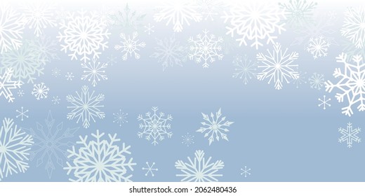 Winter white snow flakes background. Snow flakes pattern. Vector illustration.