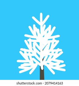Icono de árbol de abeto blanco de invierno