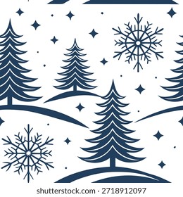 Branco de inverno padrão sem costura com neve coberto paisagens cintilantes estrelas e desenhos gelados para um mágico inverno noite efeito conceito como Magical inverno noite padrão com neve coberto paisagens cintilantes estrelas cintilantes e projetos gelados para um olhar místico em Photo Stock Concept e espaço vazio no lado esquerdo, sem texto —ar 7:2 —azulejo