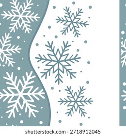 Branco de inverno padrão sem costura com flocos de neve macios texturas geladas e tons frios para um conceito de design de inverno minimalista como padrão de brancos de inverno minimalista com flocos de neve macios texturas geladas e tons frios para um design refinado simples no Conceito de Stock de Foto e espaço vazio no lado esquerdo, sem texto —ar 7:2 —tile