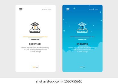 Winter widget design concept icon with white background and blue sky illustration. suitable for christmas and web elements. for mobile and desktop applications. Full icon set available in my portfolio