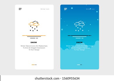 Winter widget design concept icon with white background and blue sky illustration. suitable for christmas and web elements. for mobile and desktop applications. Full icon set available in my portfolio