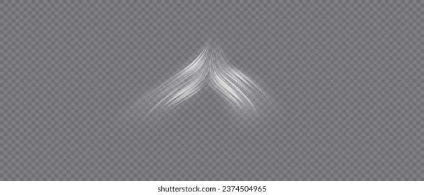 Winter wind air movement effect isolated on transparent background. Realistic vector symbol wind flows. Cold wind blowing on transparent background