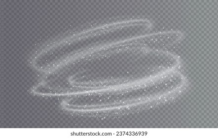 Winter wind effect with swirls and waves of white mist clouds with snow. Cold winter wind texture. Holiday vector blizzard. Christmas effect of a cold blizzard. Vector png.	