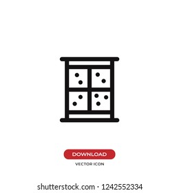 Winter window icon. Window and snow fall symbol