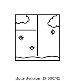 Winter window snowflake snow icon. Simple line, outline vector of Christmas icons for ui and ux, website or mobile application