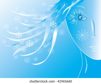 Winter woman face vector