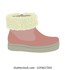 Winter woman shoe icon. Flat illustration of winter woman shoe vector icon for web design